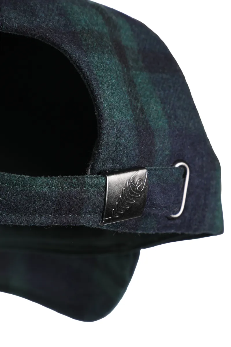 Weirdfish Falkirk Flannel Check Cap in Cedar Green-4