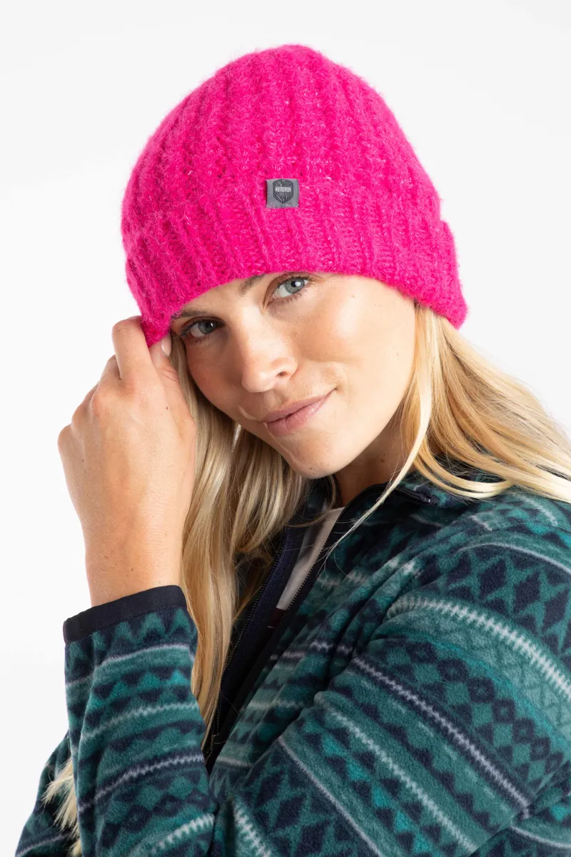Weirdfish Clare Double Rib Beanie Hat in Fuchsia Punch-1