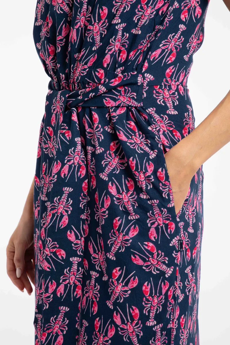 Weirdfish Nalani Printed Viscose Jumpsuit Womens in Midnight Navy-7