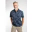 Weirdfish Sarat Organic Cotton Printed Polo Mens in Blue Mirage