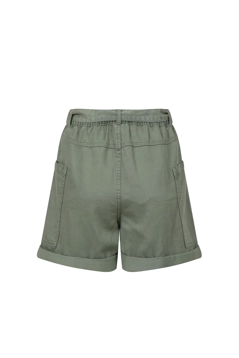 Weirdfish Cynthia Tencel Twill Short Womens in Woodlnd Sage-5