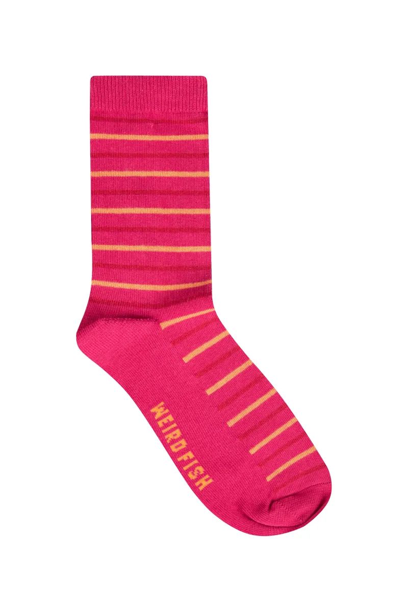 Weirdfish Parade Patterned Socks 3pk Womens in Hot Pink-3