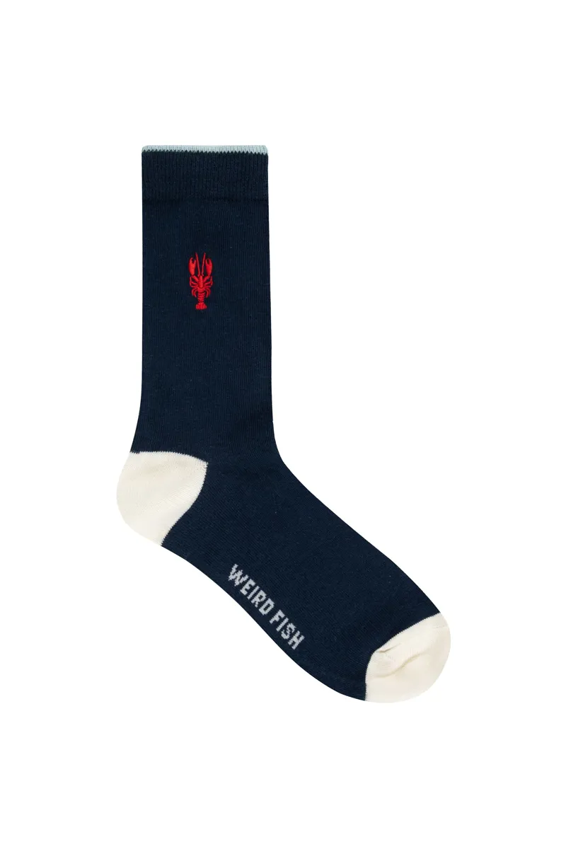 Weirdfish Parade Patterned Socks 3pk Womens in Navy-1