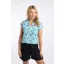 Weirdfish Alia Organic Cotton Printed Jersey Top Womens in Ocean Blue
