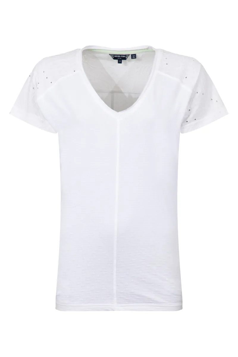 Weirdfish Milne Organic Cotton Jersey Outfitter Tee Womens in White-1