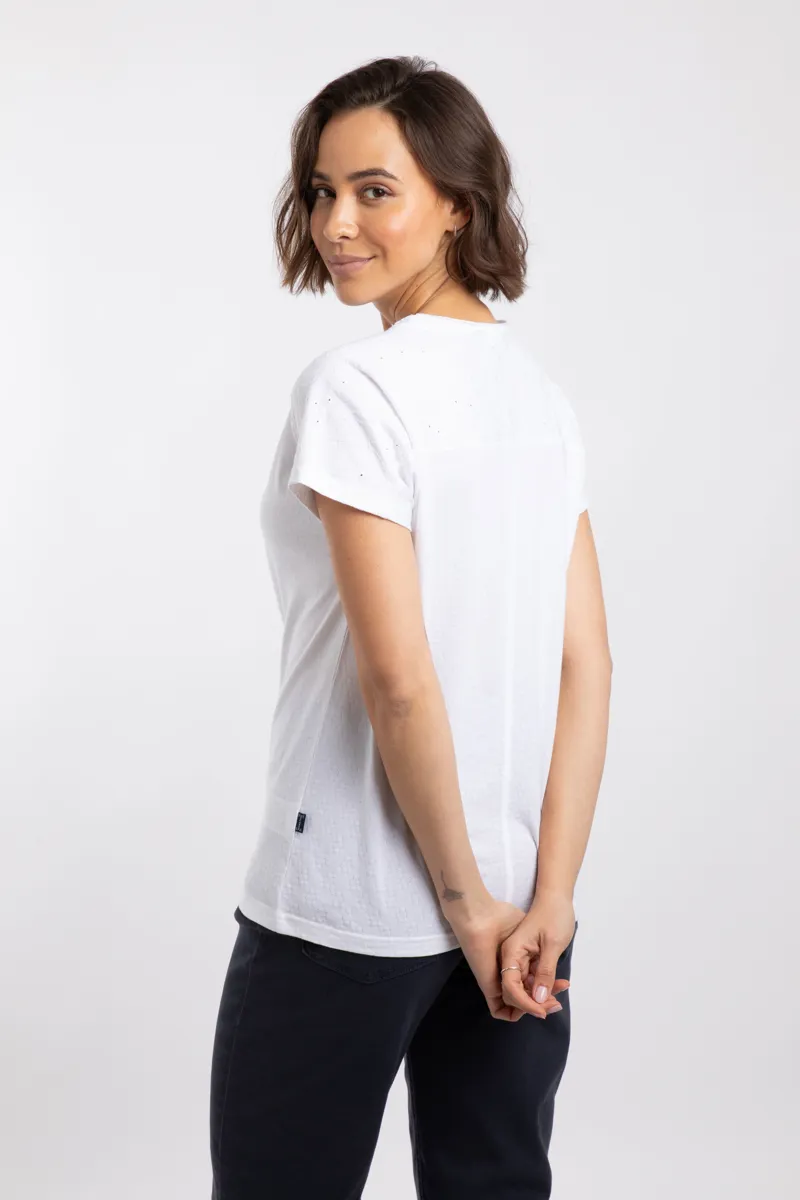 Weirdfish Milne Organic Cotton Jersey Outfitter Tee Womens in White-2