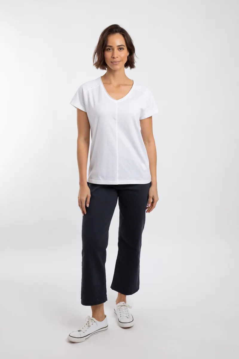 Weirdfish Milne Organic Cotton Jersey Outfitter Tee Womens in White-3