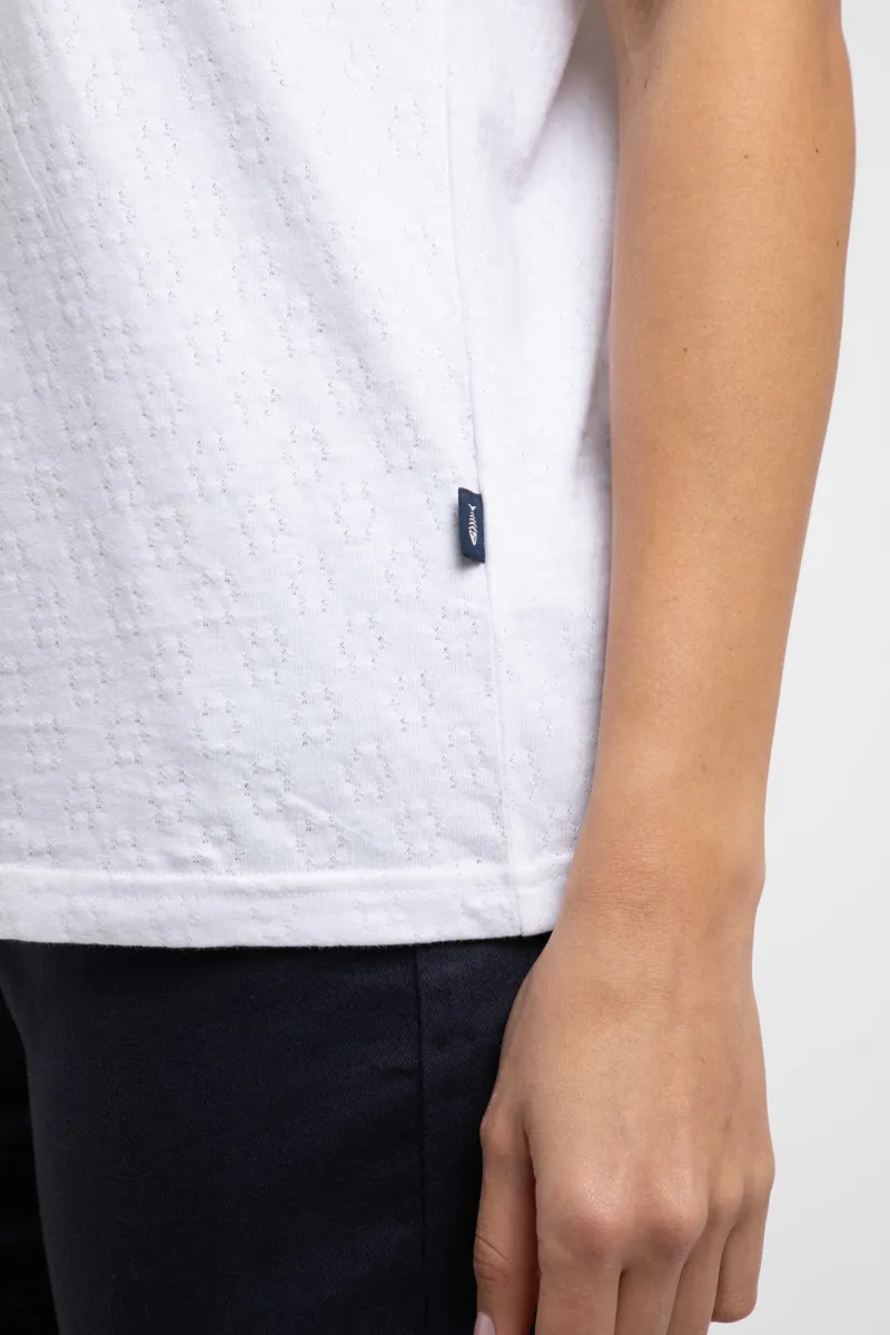 Weirdfish Milne Organic Cotton Jersey Outfitter Tee Womens in White-6