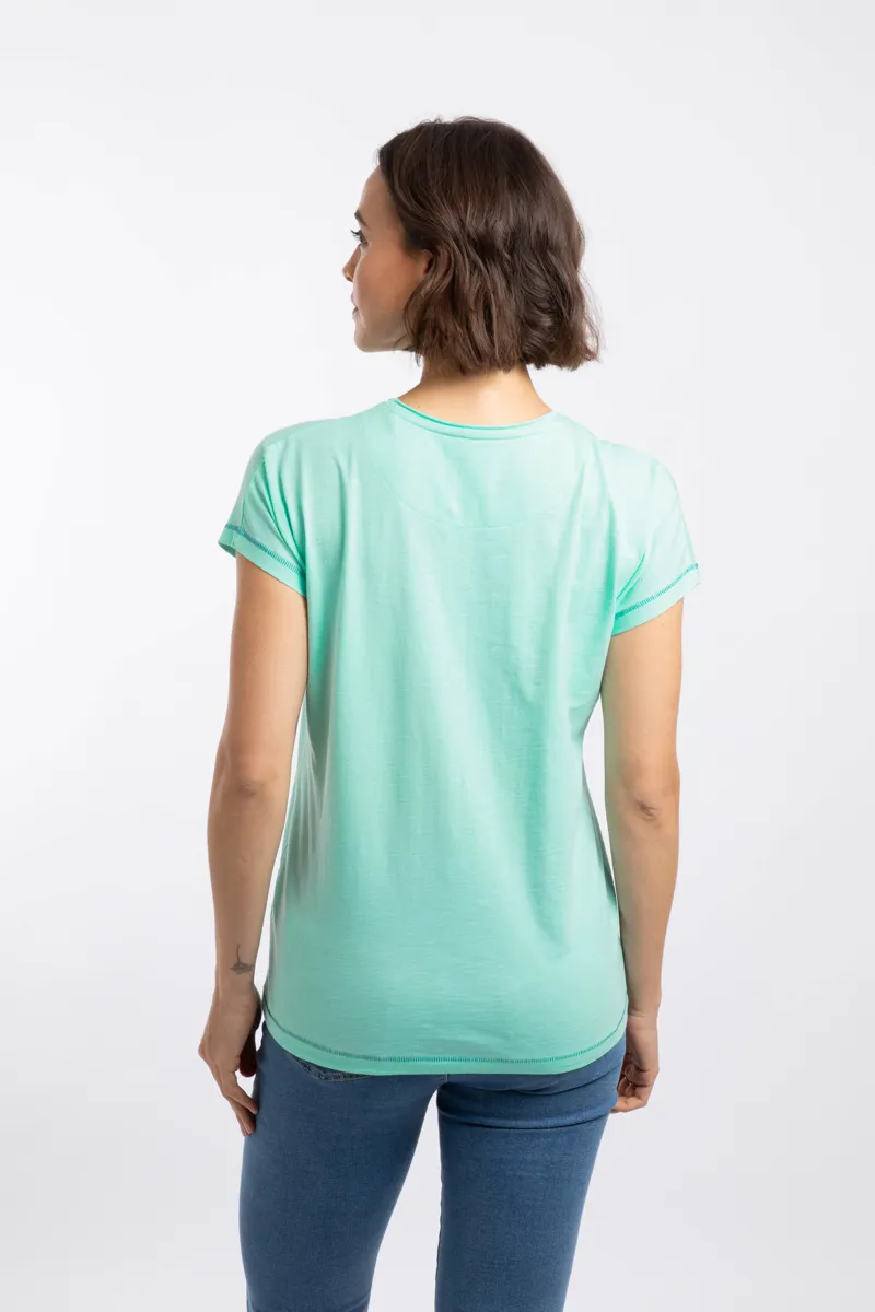 Weirdfish Walking Club Organic Cotton Graphic Tee Womens in Apple Mint-2