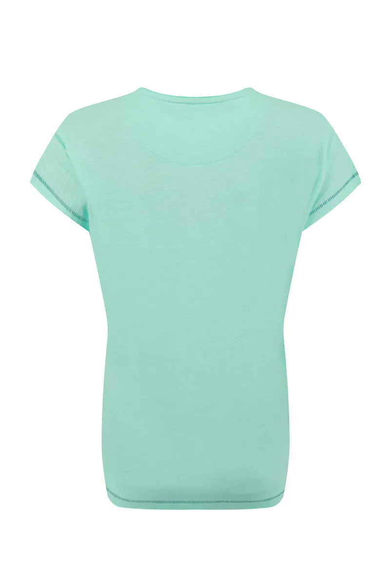 Weirdfish Walking Club Organic Cotton Graphic Tee Womens in Apple Mint-5