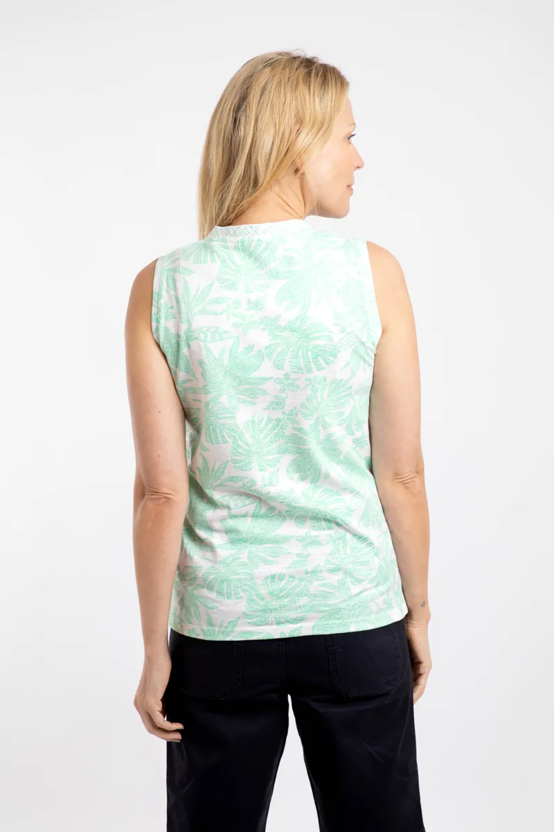 Weirdfish Nonno Organic Cotton Jersey Vest  Womens in Apple Mint-2