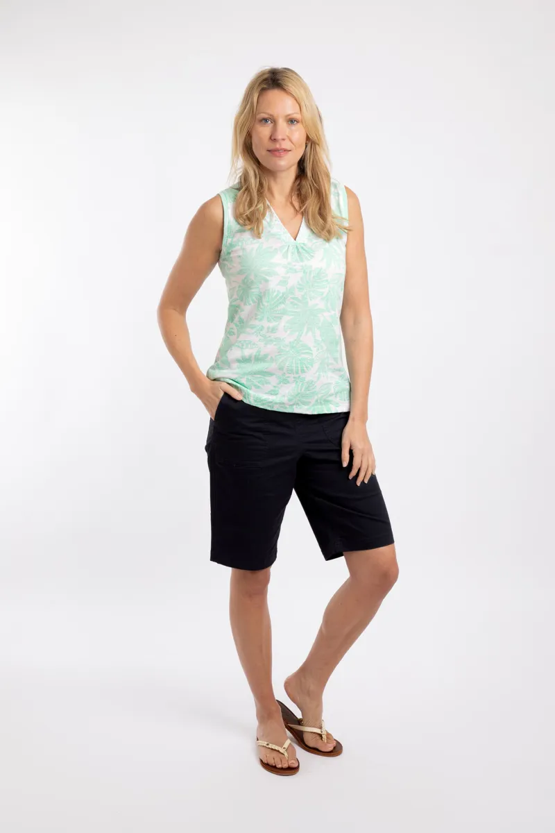 Weirdfish Nonno Organic Cotton Jersey Vest  Womens in Apple Mint-3