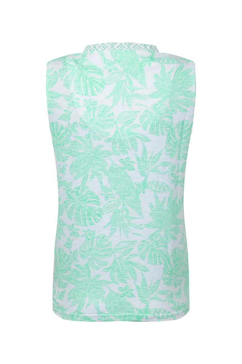 Weirdfish Nonno Organic Cotton Jersey Vest  Womens in Apple Mint-5
