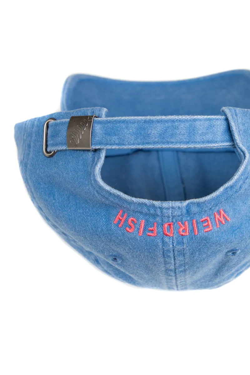 Weirdfish Tabby Embroidered Twill Cap in Faded Blue-4