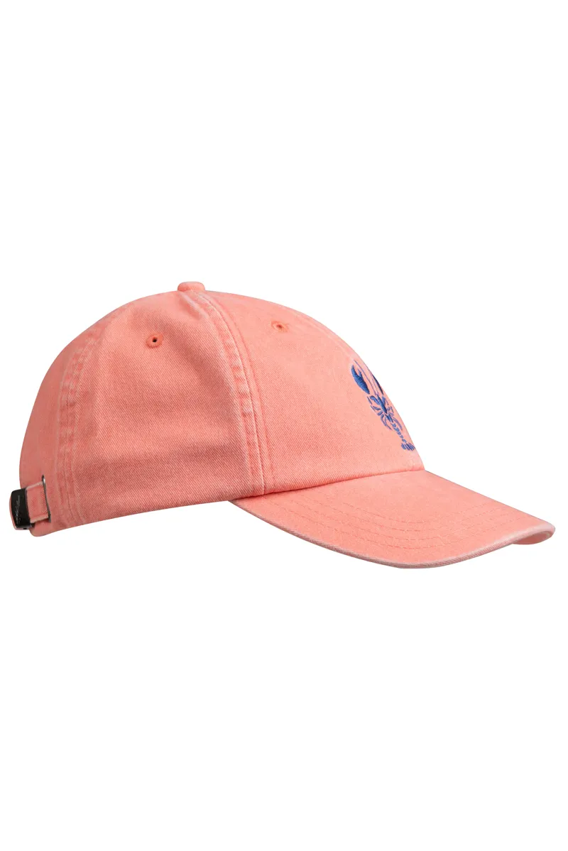 Weirdfish Tabby Embroidered Twill Cap in Flamingo-1