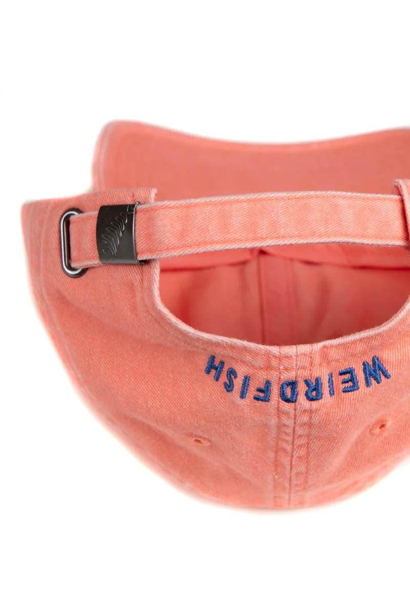 Weirdfish Tabby Embroidered Twill Cap in Flamingo-4