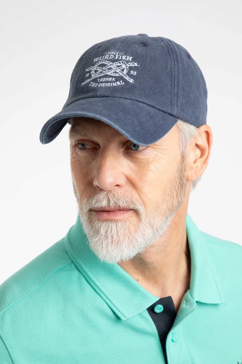 Weirdfish Nautical Knot Twill Cap in Navy-1