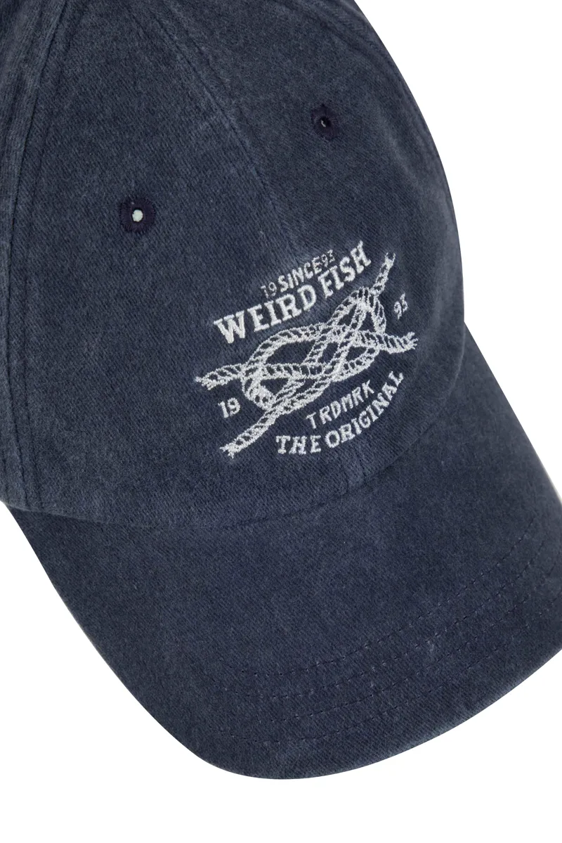 Weirdfish Nautical Knot Twill Cap in Navy-3