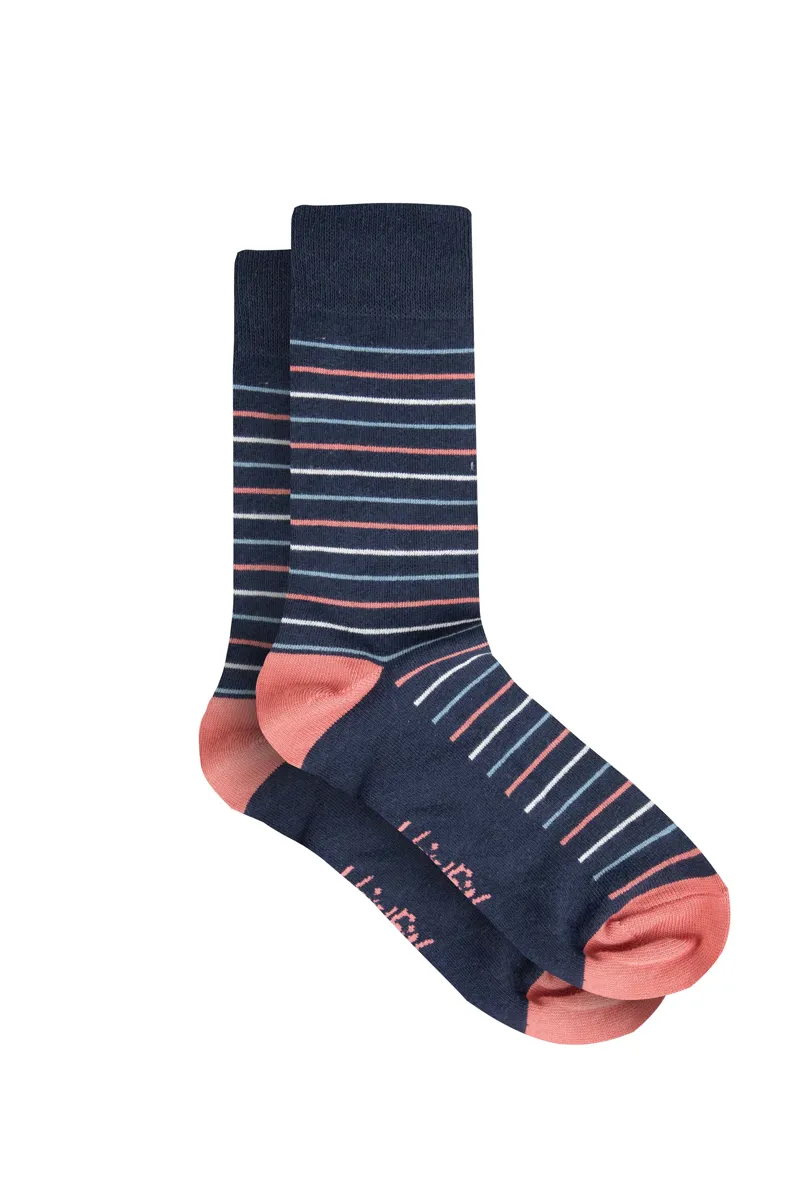 Weirdfish Wyatt Patterned Socks 3pk Mens in Dark Navy-1