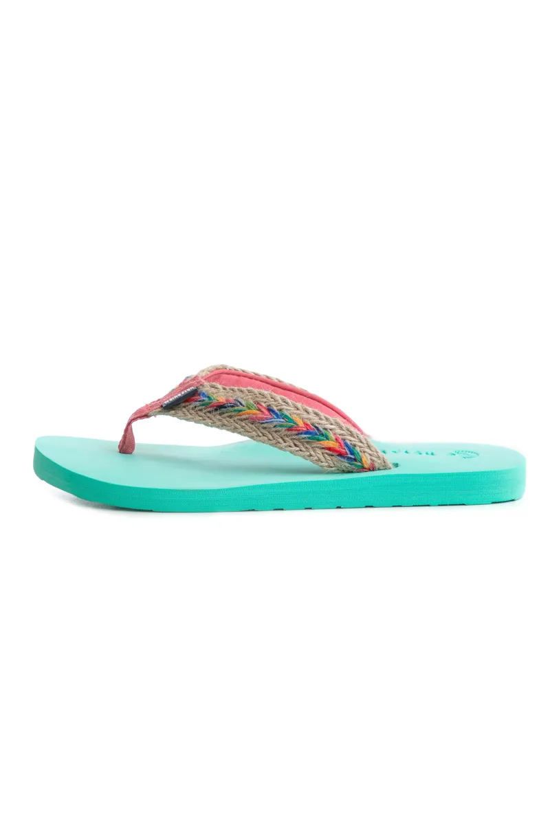 Weirdfish Adila Braided Flip Flop Womens in Bevelled Glass-2