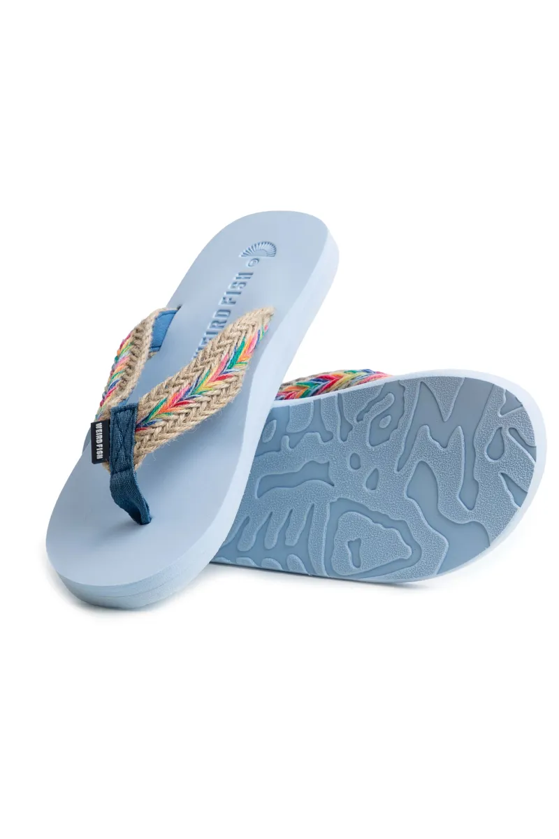 Weirdfish Adila Braided Flip Flop Wiomens in Skyway-3