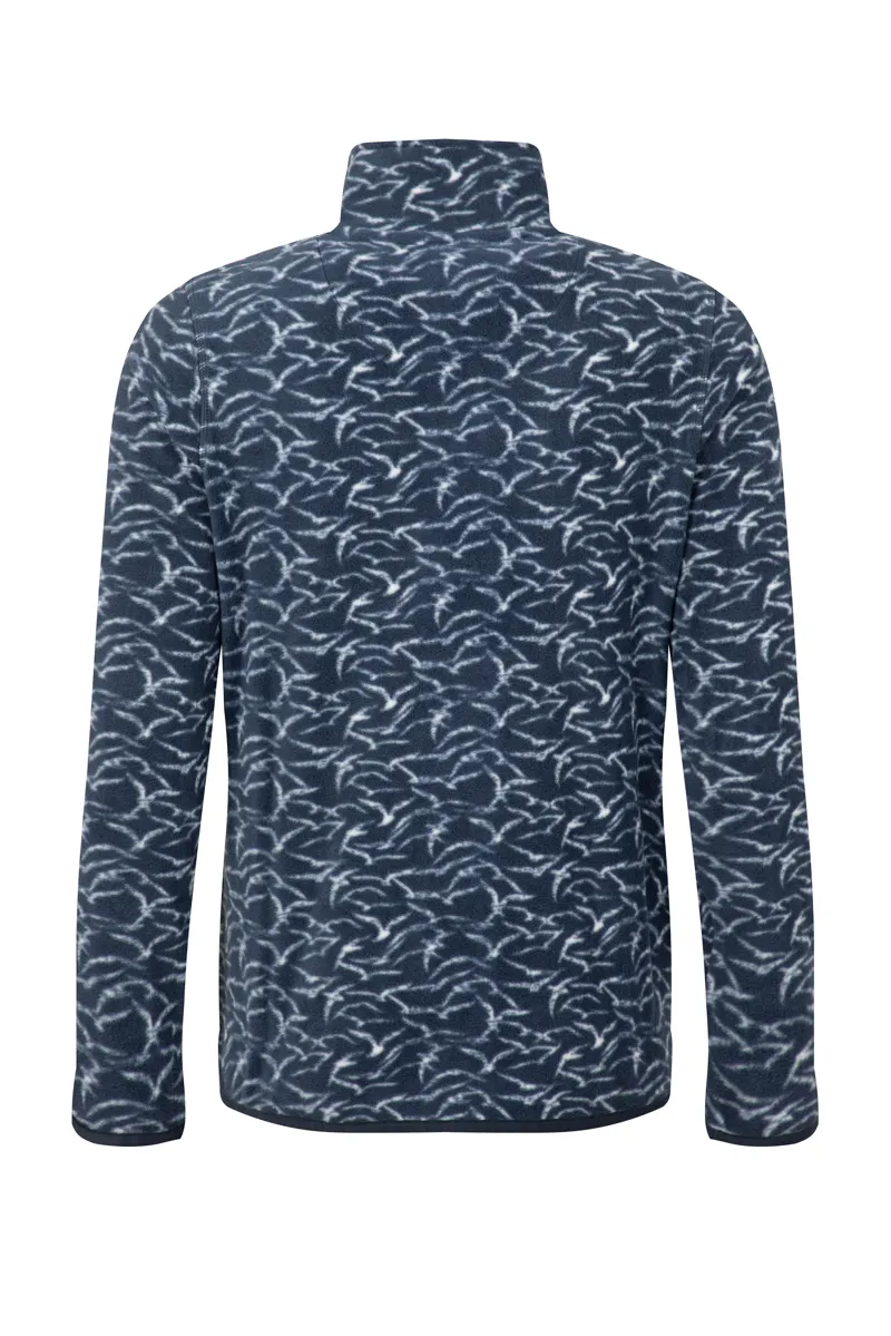 Weirdfish Rochelle Full Zip Printed Micro Fleece Womens in Night Blue-5