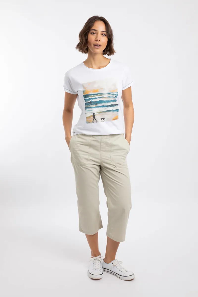 Weirdfish Anyar 3/4 Ripstop Trousers Womens in Oyster