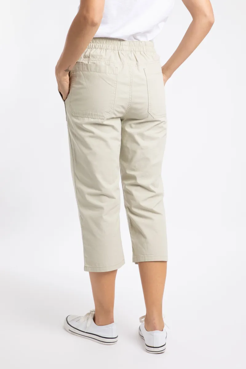 Weirdfish Anyar 3/4 Ripstop Trousers Womens in Oyster-2