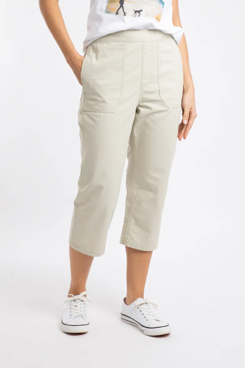 Weirdfish Anyar 3/4 Ripstop Trousers Womens in Oyster-3