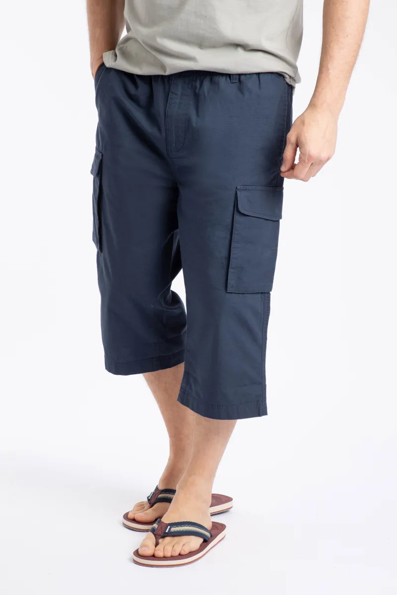 Weirdfish Summersville Cargo 3/4 Length Trouser in Navy-1