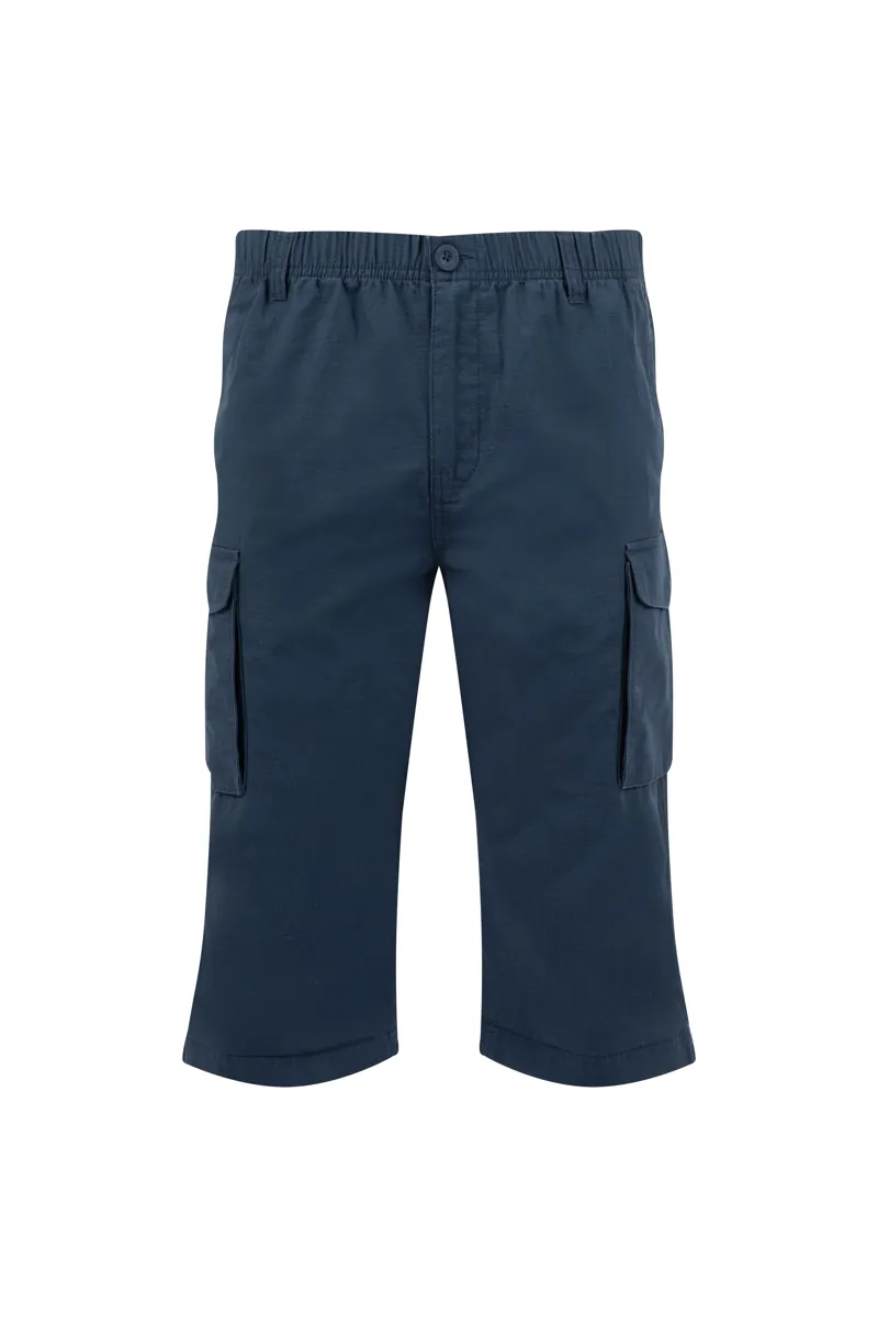 Weirdfish Summersville Cargo 3/4 Length Trouser in Navy-2