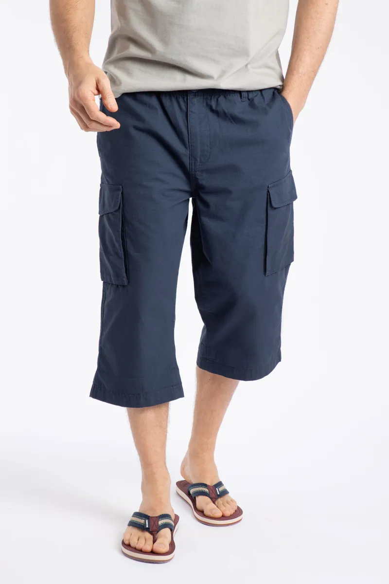 Weirdfish Summersville Cargo 3/4 Length Trouser in Navy-5