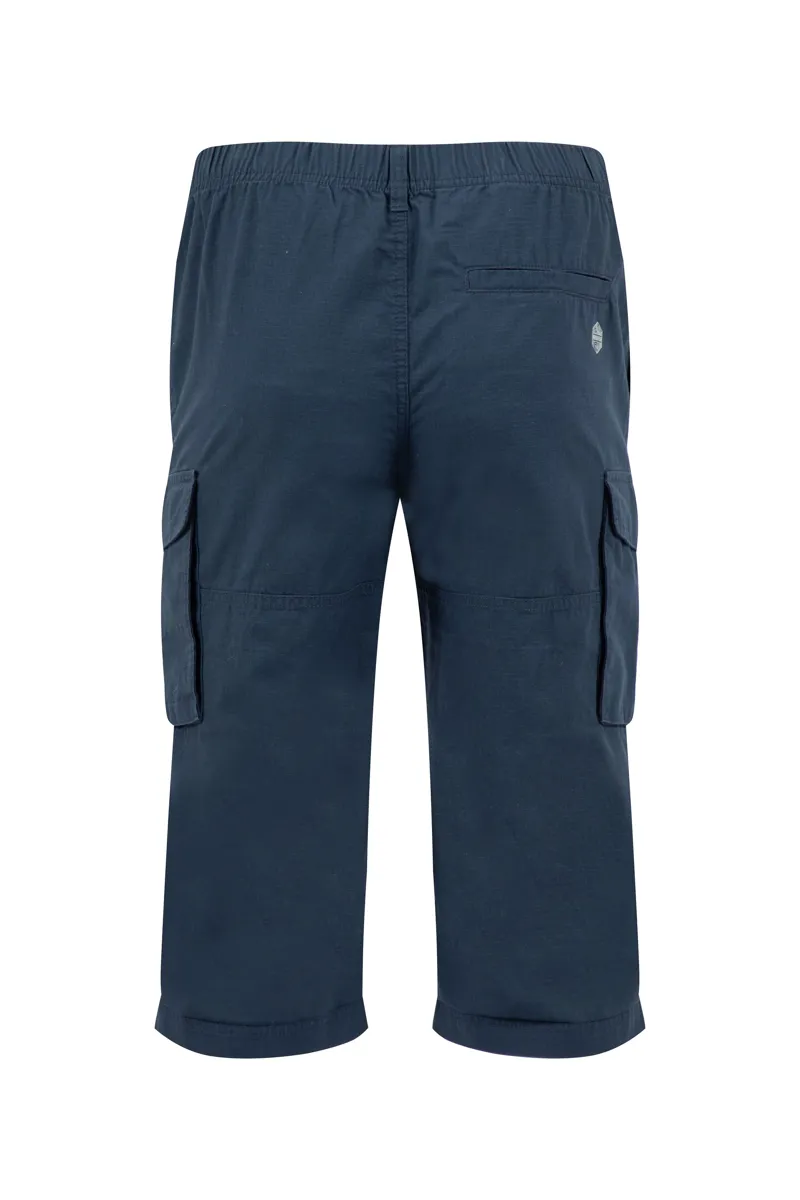Weirdfish Summersville Cargo 3/4 Length Trouser in Navy-6