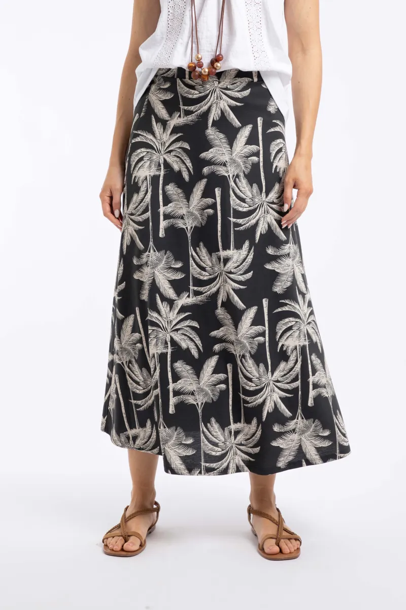 Weirdfish Eloriah Printed Jersey Skirt Womens in Black