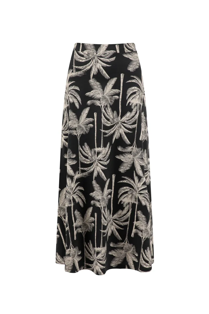 Weirdfish Eloriah Printed Jersey Skirt Womens in Black-1