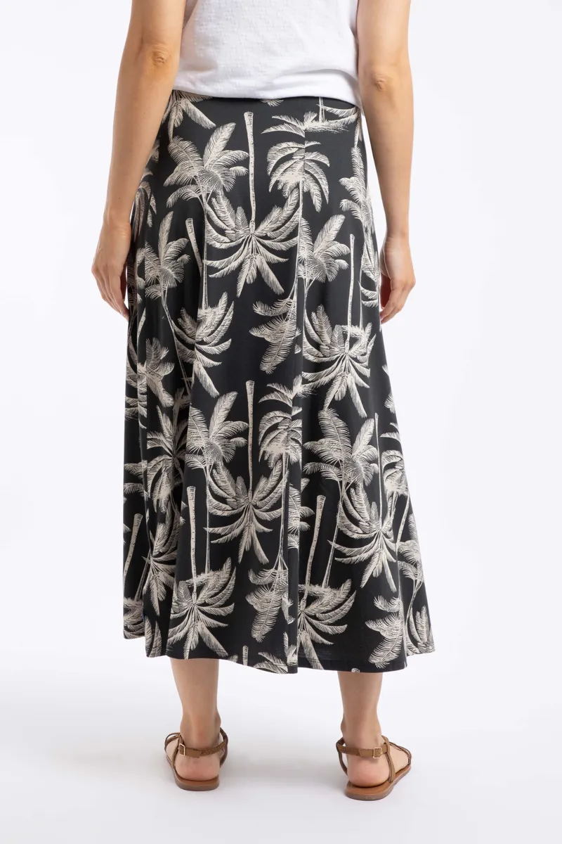 Weirdfish Eloriah Printed Jersey Skirt Womens in Black-2