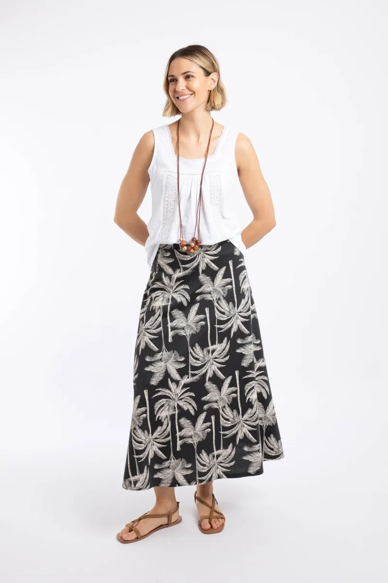 Weirdfish Eloriah Printed Jersey Skirt Womens in Black-3
