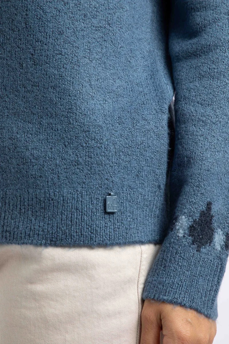 Weirdfish Lowell Fair Isle Jumper Womens in Ash Blue-6