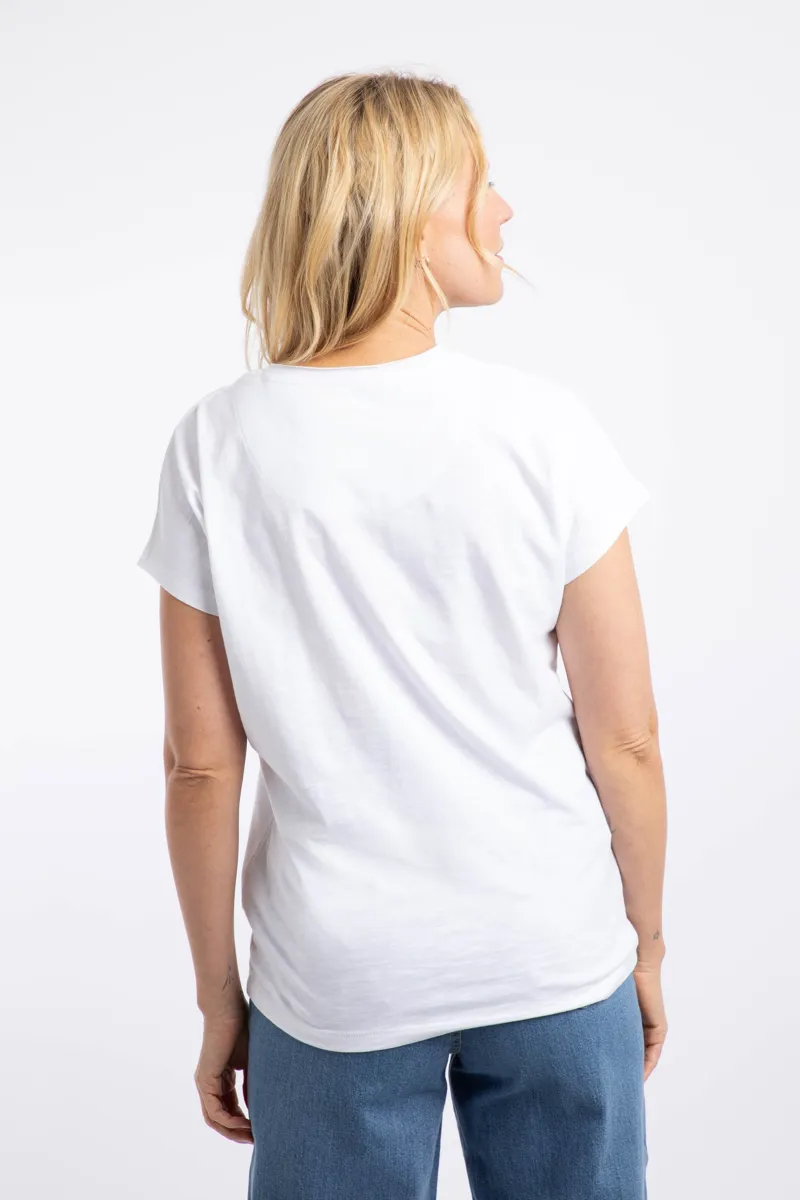 Weirdfish Puffins Organic Cotton Graphic Tee Womens in White-3