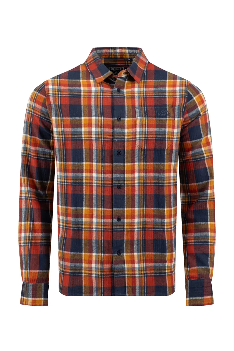 Weirdfish Broxton  Long Sleeve Shirt Mens in Dark Navy-2