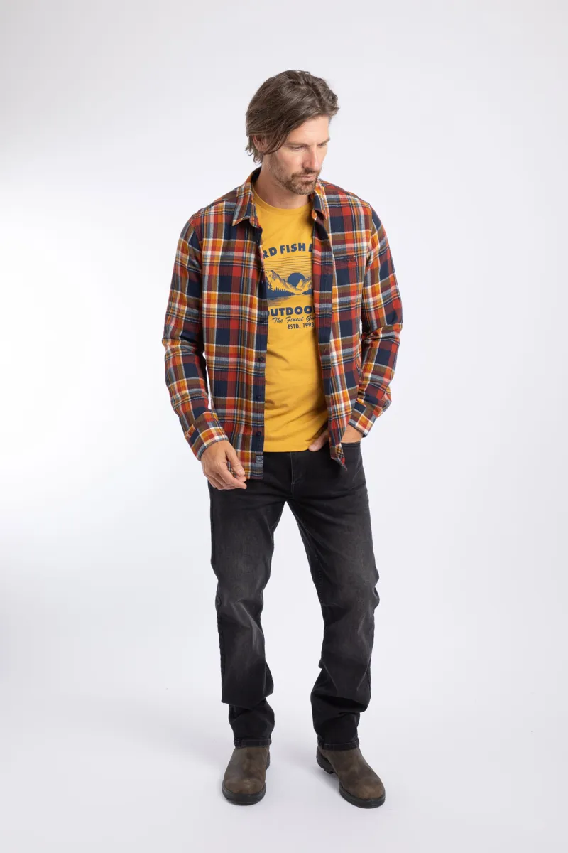 Weirdfish Broxton  Long Sleeve Shirt Mens in Dark Navy-4