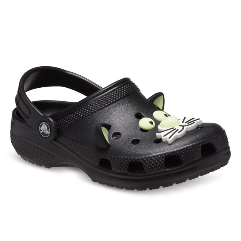 Crocs Classic Glow in the Dark Black Cat Clog Kids-1