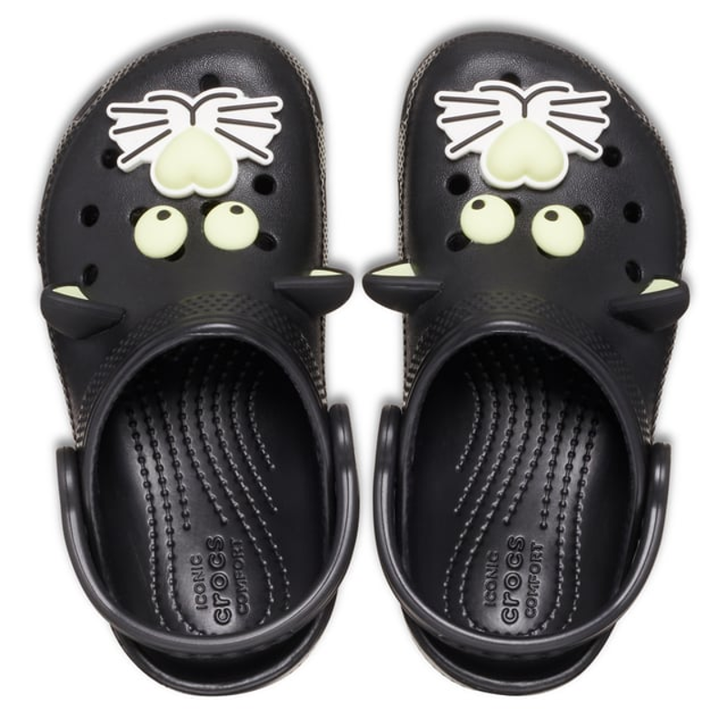 Crocs Classic Glow in the Dark Black Cat Clog Kids-2
