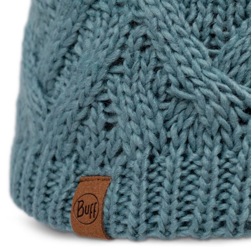 Buff Caryn Knitted Fleece Beanie in Blue Glass-1