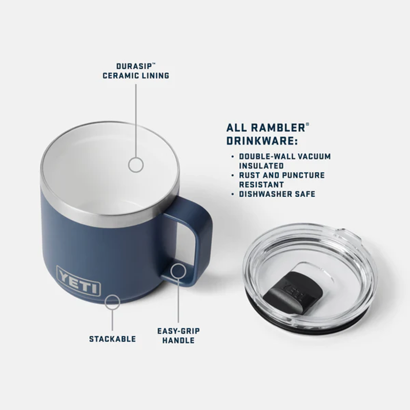 Yeti Rambler 14 oz Stackable Mug in Navy  -3