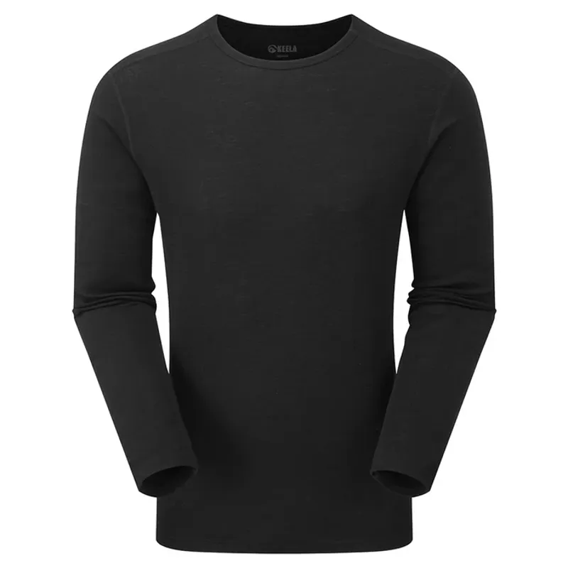 Keela  Merino L/S Round Neck Top Mens in Black