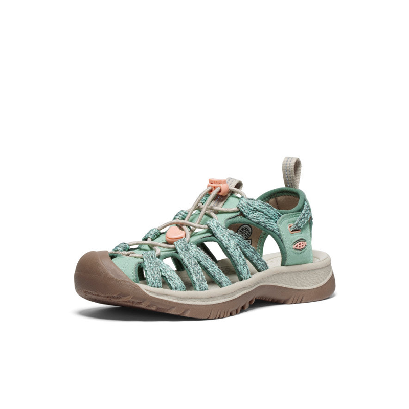 Keen Whisper Sandals Womens in Granite Green/Peach Parfait-2