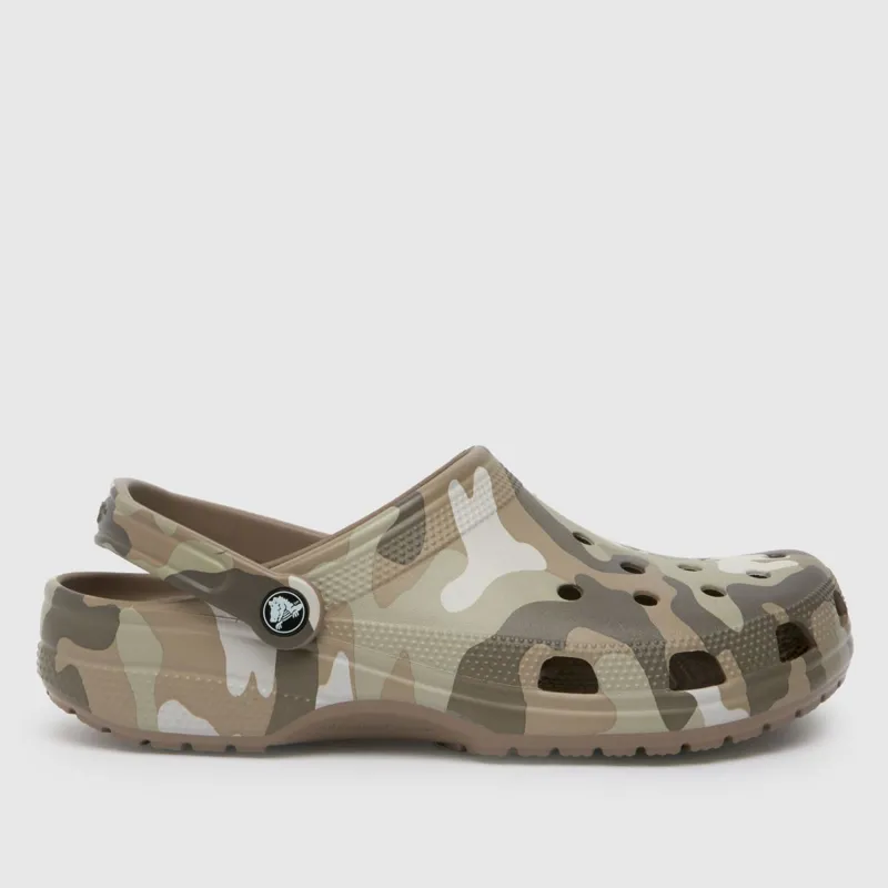 Crocs Classic Camo Clog Kids in Mushroom/Multi
