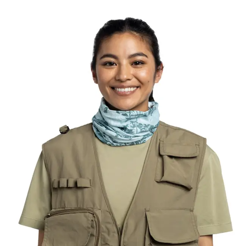 Buff Coolnet UV Neck Tube in Lake River Salty Seagrove Green-2