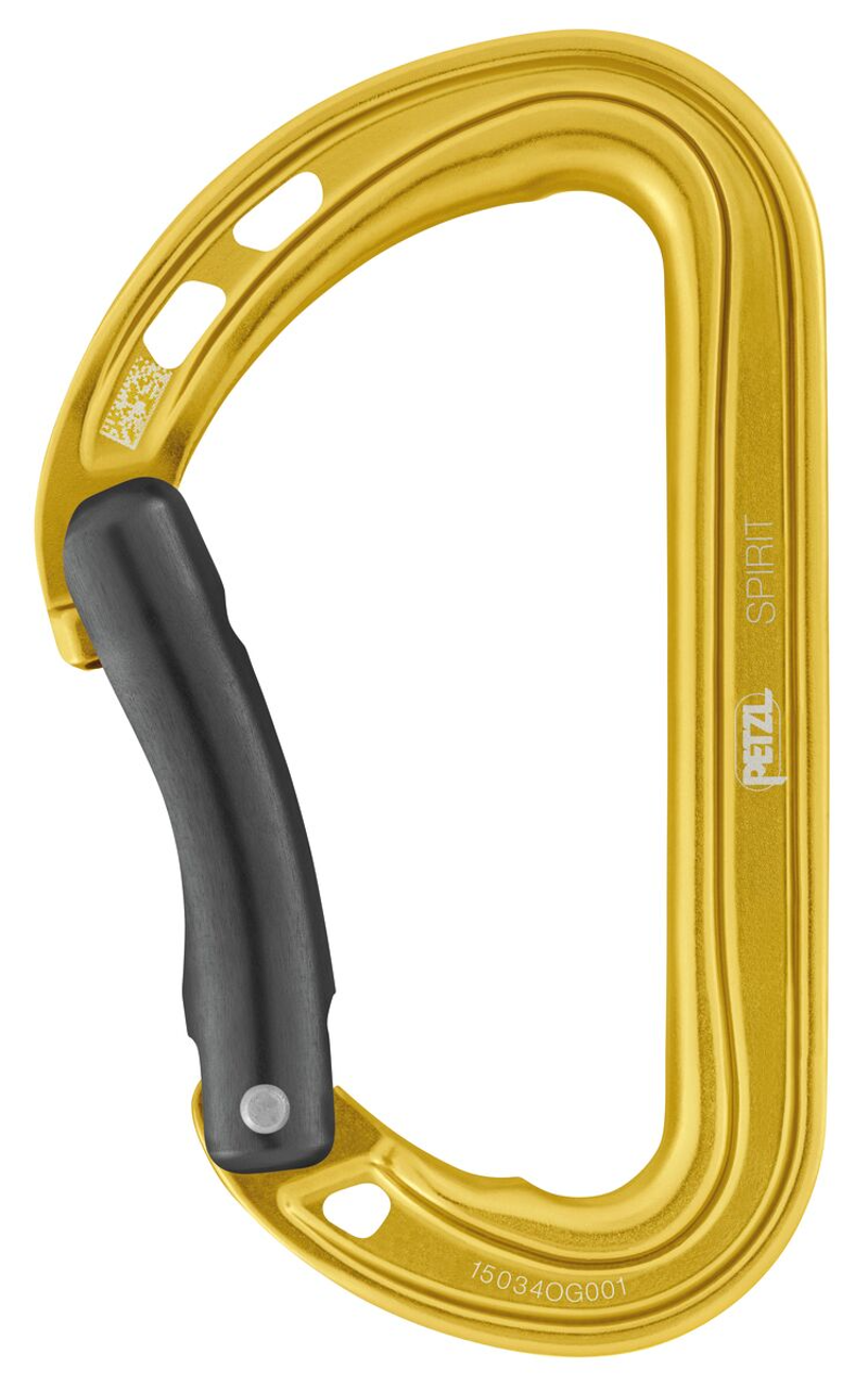 Petzl Spirit Carabiner Bent Gate in Yellow 